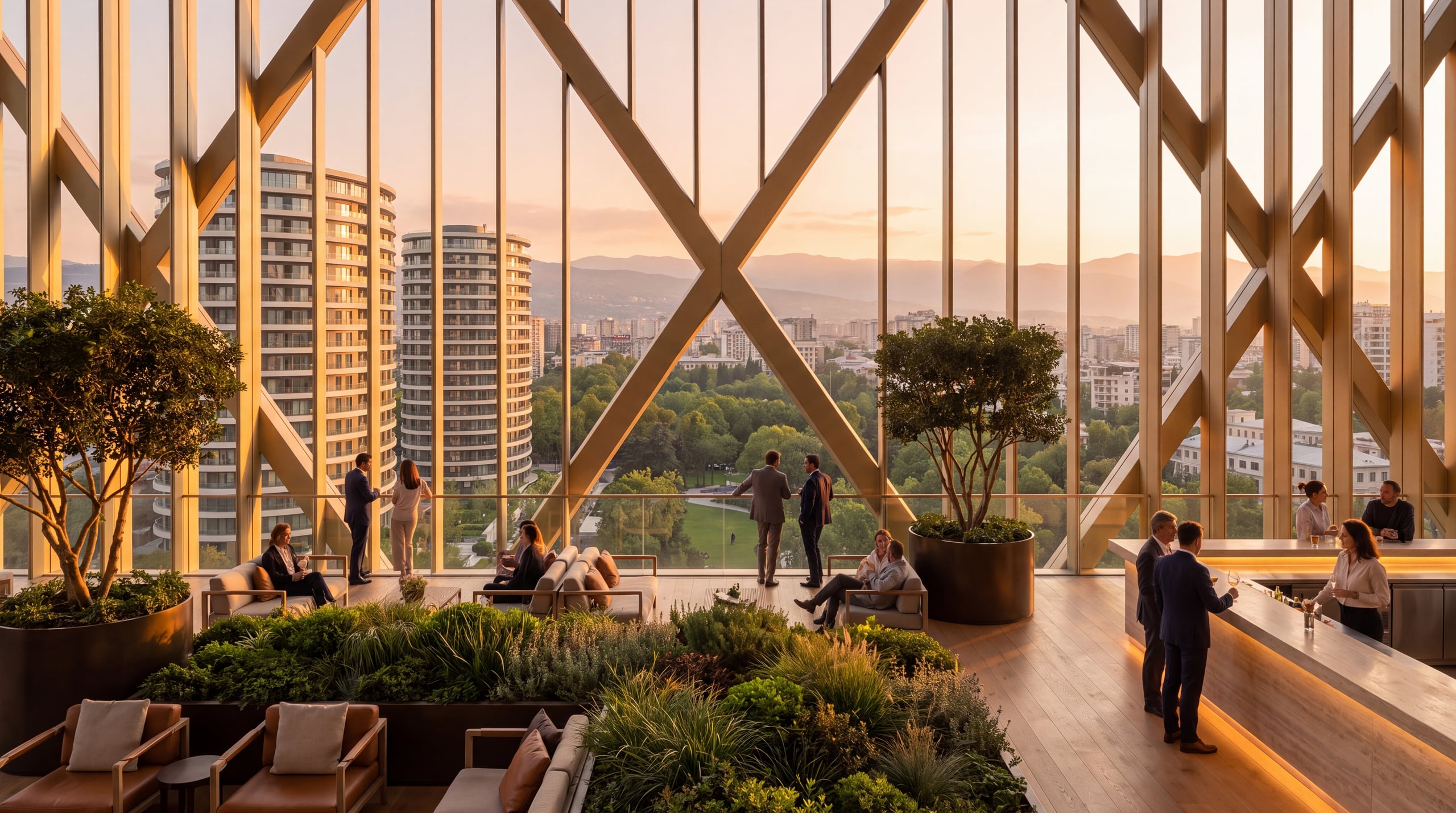 The sky garden on the amenity level.