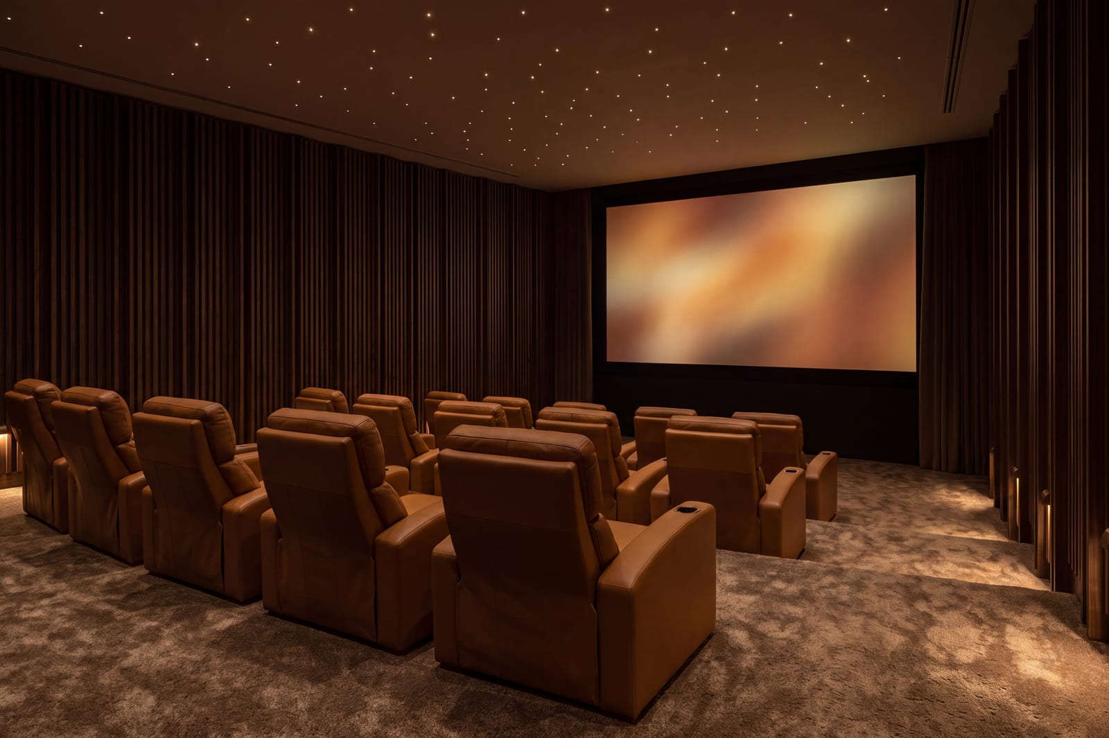 The residents' private cinema and screening room.
